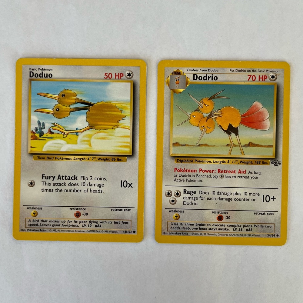 Vintage Pokemon Doduo & Dodrio Playing Card